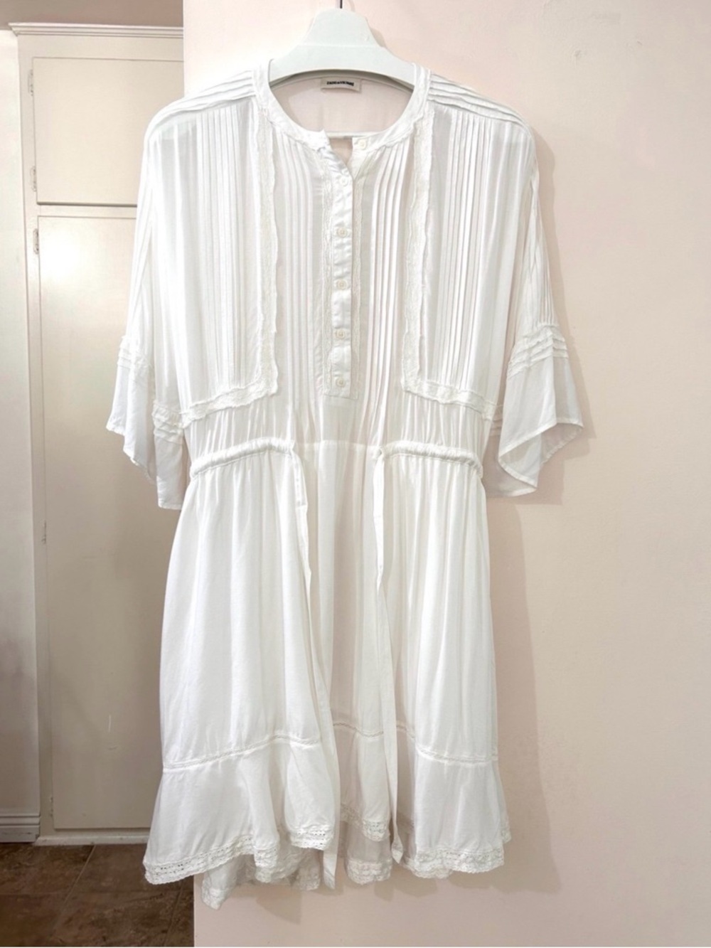 zadig & voltaire white lace dress -S